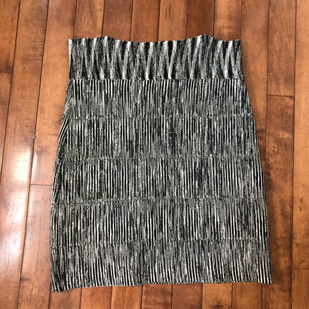 BCBG Black & White Bandage Skirt